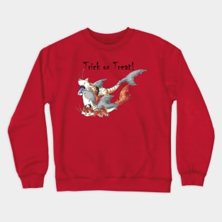 Tiger Shark Trick or Treaters (With Text) Crewneck Sweatshirt